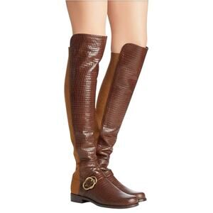 Stuart Weitzman Siella 5050 Over-the-Knee Brown Suede Leather Boots Size 8.5 N